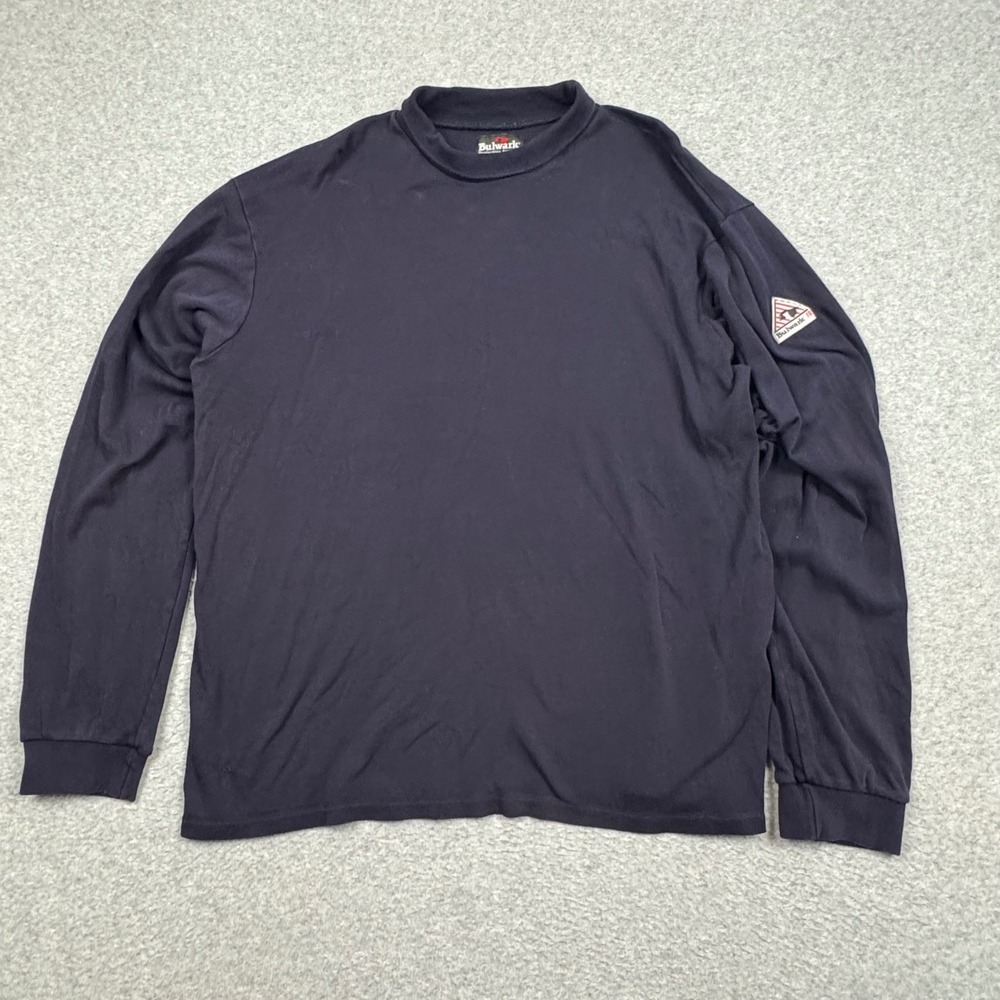 Bulwark FR Mens Navy Blue Flame Resistant Mock Neck Shirt XXL SEK2NV2